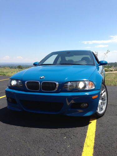 Bmw m3 e46 rare l@@k--&gt;&gt;&gt; laguna seca blue blau 2004 manual black leather coupe