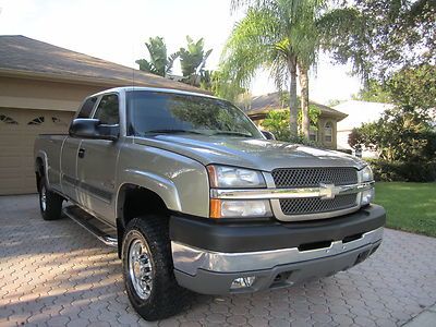 03 chev silverado hd ext cab k2500 4x4 duramax diesel 8' ft bed 1 owner pristine