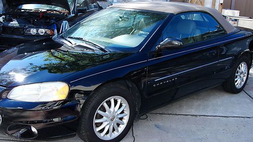 2001 chrysler sebring convertible black with beige leather interior  low miles