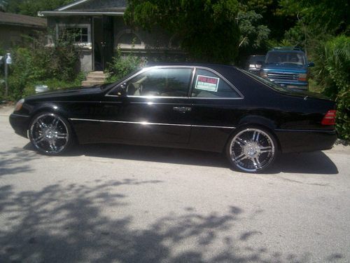 95 mercedes s500 coupe on 22s with big system that hits real hard