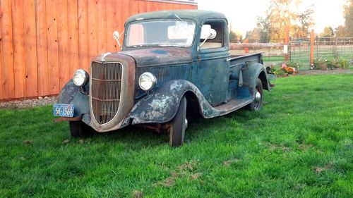 1936 Ford Pickup. Barn find stored in 1969. Rat Rod Hot Rod Bone stock #s match, image 3
