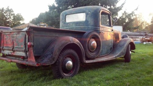 1936 Ford Pickup. Barn find stored in 1969. Rat Rod Hot Rod Bone stock #s match, image 19