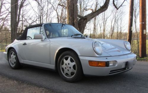 Porsche 964 cabriolet carrera 2, low mileage, silver