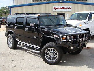 2009 hummer h2 black suv luxury pkg nav roof dvd 3rd row seats wheels &amp; tires