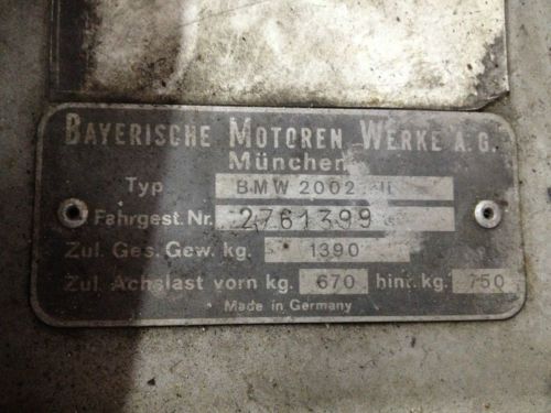 1972 BW 2002Tii Project Car, image 10