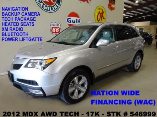 2012 mdx awd tech pkg,sunroof,nav,htd lth,b/t,3rd row,18in whls,17k,we finance!!