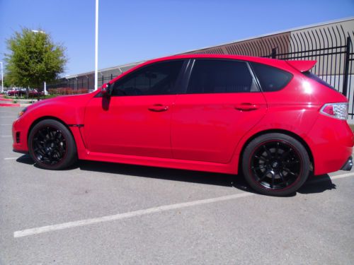 2009 subaru impreza red wagon wrx sti w/black wheels 25k miles and 15k in extras