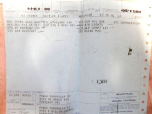 1964 Chevelle Malibu Sport Coupe W/ 4-Speed and Window Sticker + Build Sheet, US $20,000.00, image 7