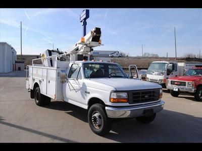 7.5l 97 white utility truck generator telsta upfit hoist bucket