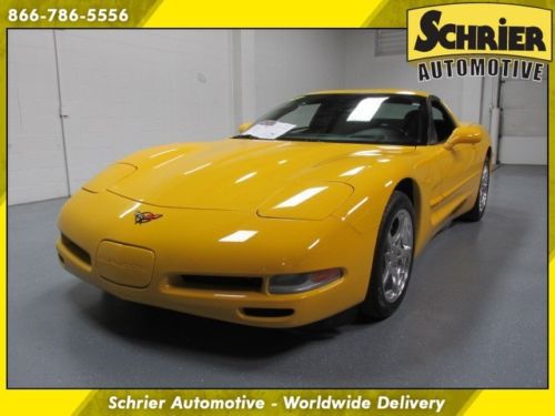 01 chevy corvette rwd yellow 6 speed body colored targa roof 12 disc cd changer