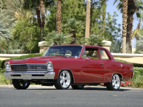 Ground up restored 66 nova post car 9&#034; rear end disc brakes tubular front end