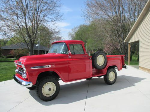 1959 cheverlot apache 3600 napco &#034;power pack&#034; 4x4 rare big back window