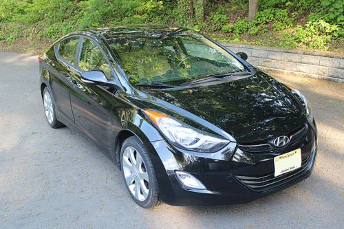 2011 Hyundai Elantra Limited Sedan 65K Black with Tan Heated Leather Moonroof, US $12,500.00, image 2
