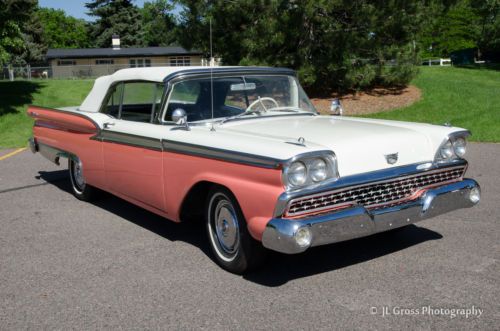 Ford fairlane 500 galaxie convertable white &amp; coral exceptional!