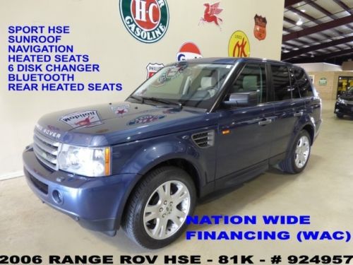 06 range rover sport hse,sunroof,nav,htd lth,6 disk cd,19in whls,81k,we finance!