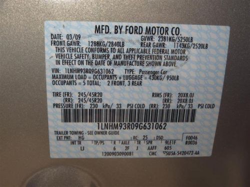 2009 lincoln mks base