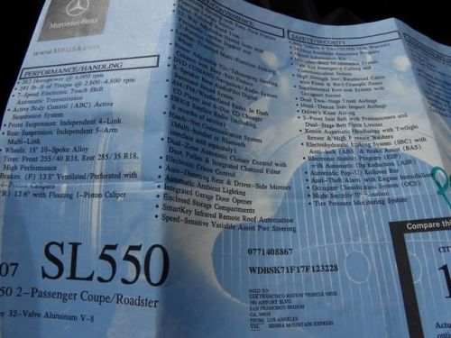 2007 Mercedes-Benz  SL550 Roadster, US $35,890.00, image 18