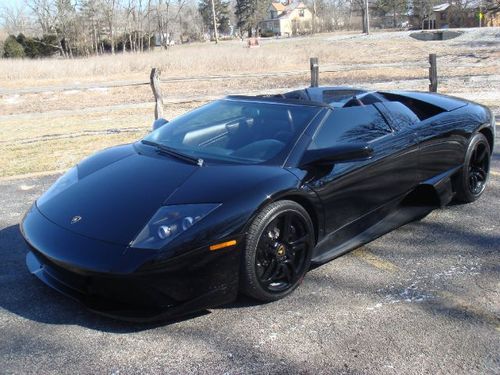 2007 lambo murci roadster lp640 - black / blk - 9k miles!!  blk hermera wheels!