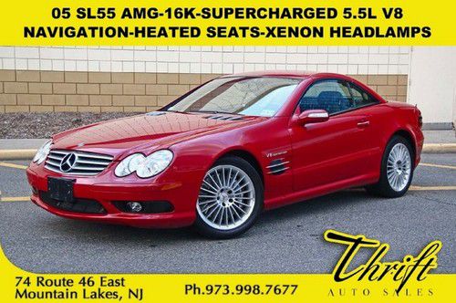 05 sl55 amg-16k-supercharged 5.5l v8-navigation-heated seats-xenon headlamps