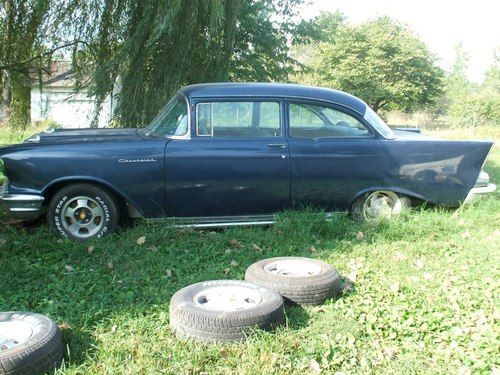 1957  chevy 150  navy blue  350  turbo 400 trany