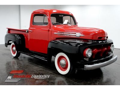 1952 ford f1 pickup flathead v8 3 speed manual dual exhaust red/black look at it