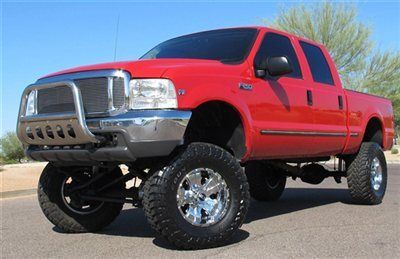 **no reserve** 1999 ford lifted f250 7.3l diesel crew 4x4 short bed az clean!!!