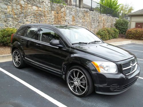 Black 2009 dodge caliber sxt_ good condition_brand new custom 20" rims