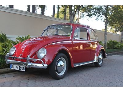 1965 vw bug  with sliding canvas sunroof