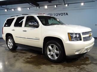 2012 chevy tahoe ltz pearl white 4x4 4wd leather dvd roof heated sts buckets