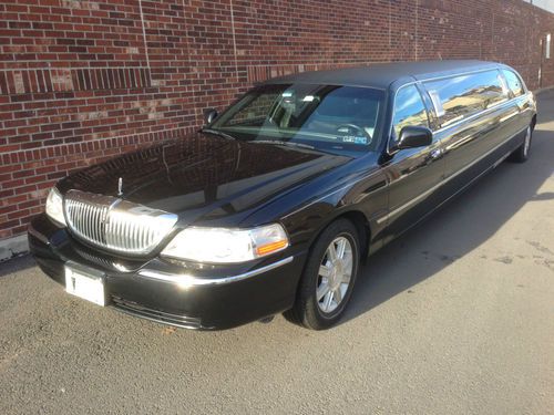 2007 lincoln limousine 8-10 passenger krystal black 120" stretch limo 80k miles