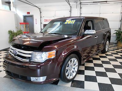 2011 ford flex limited 4wd 35k  no reserve salvage rebuildable loaded leather