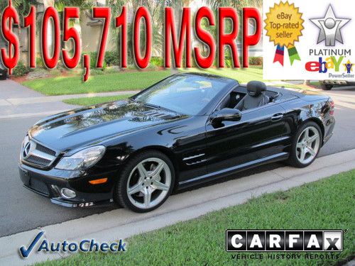 2009 09 mercedes sl550 convertible * amg * sport * p1 * wood * $105710 msrp * fl