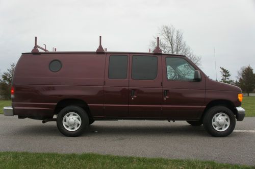 2005 ford e350 econoline extended cargo van for sale~ac~racks~salvage title