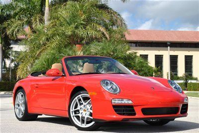 2009 911 cabriolet - navigation - only 16k miles - guards red - 6 speed - florid