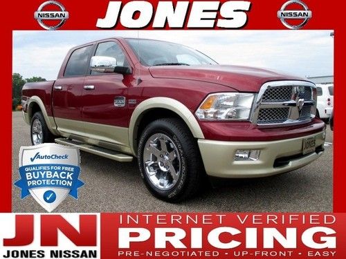 2012 dodge ram 1500 4wd crew cab laramie longhorn edition - deep cherry red