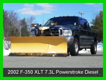 2002 ford f-350 xlt 4x4 4wdcrew cab 7.3l powerstroke diesel fisher mm2 plow