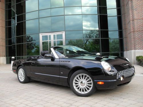 2003 ford thunderbird black on black clean autocheck nice car from florida