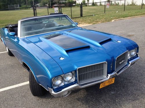 1971 olds cutlass supreme sx convertible 455 big block oai viking blue restored