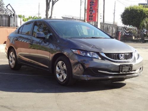 2013 Honda Civic LX Sedan Damaged Rebuilder RUNS! Cooling Good Only 12K Miles, US $9,450.00, image 2