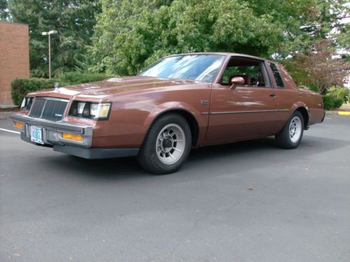 1986 buick regal, t-type, turbocharged, intercooled, fuel injected.