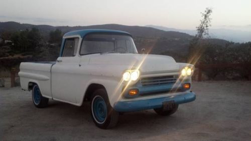 1959 apache big window fleetside vintage, daily driver, short bed chevy classic
