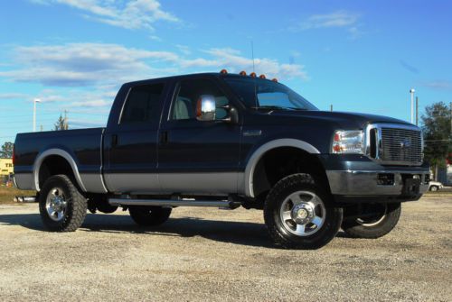 2006 ford f-250 lariat crew cab 6.0 diesel 4x4  84k miles sharp truck salvage