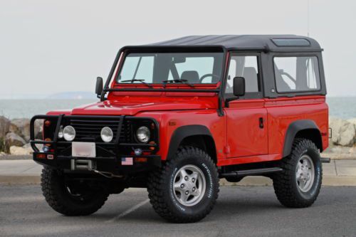 Rare 1997 landrover defender 90 monza red calif no rust, lift, arb, new bfg tire