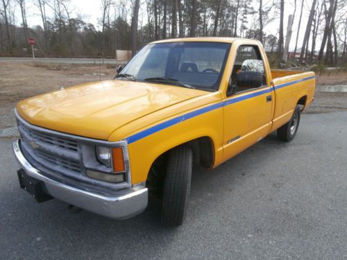 1994 chevrolet c2500 3/4 ton  cheyenne v8 low miles work truck yellow no reserve