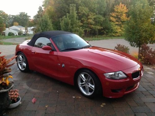 Bmw m roadster z4m. excellent-low miles original owner imola red/black leather