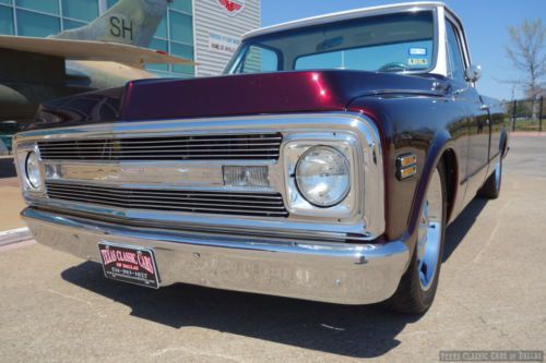 1971 c-10 dark cherry custom chevy show pickup truck - video - polished wood