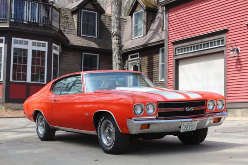 1970 Chevelle, Matching Numbers, Hugger Orange, White, Stripes and Interior, image 4