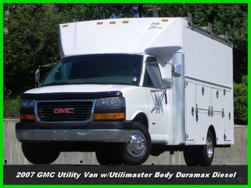 2007 gmc savana cutaway work van 12ft enclosed utility 6.6l duramax diesel ac