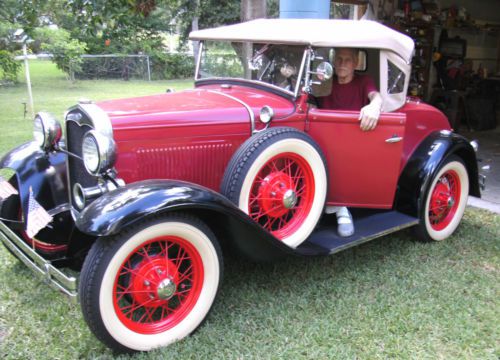 1931 ford model a roadster deluxe - antique - 6 wheel - rumble seat w/ 43k