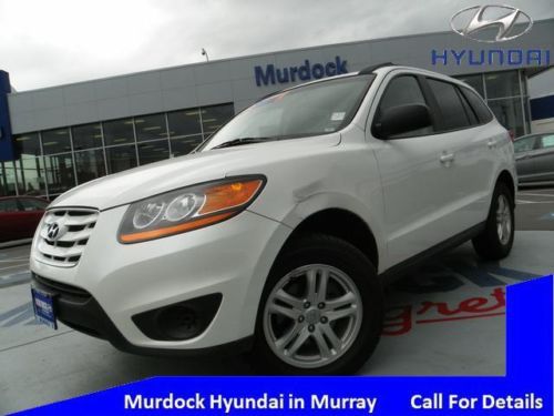 2010 santa fe gls awd suv white 2.4l xm cd mp3 bluetooth keyless entry 4wd